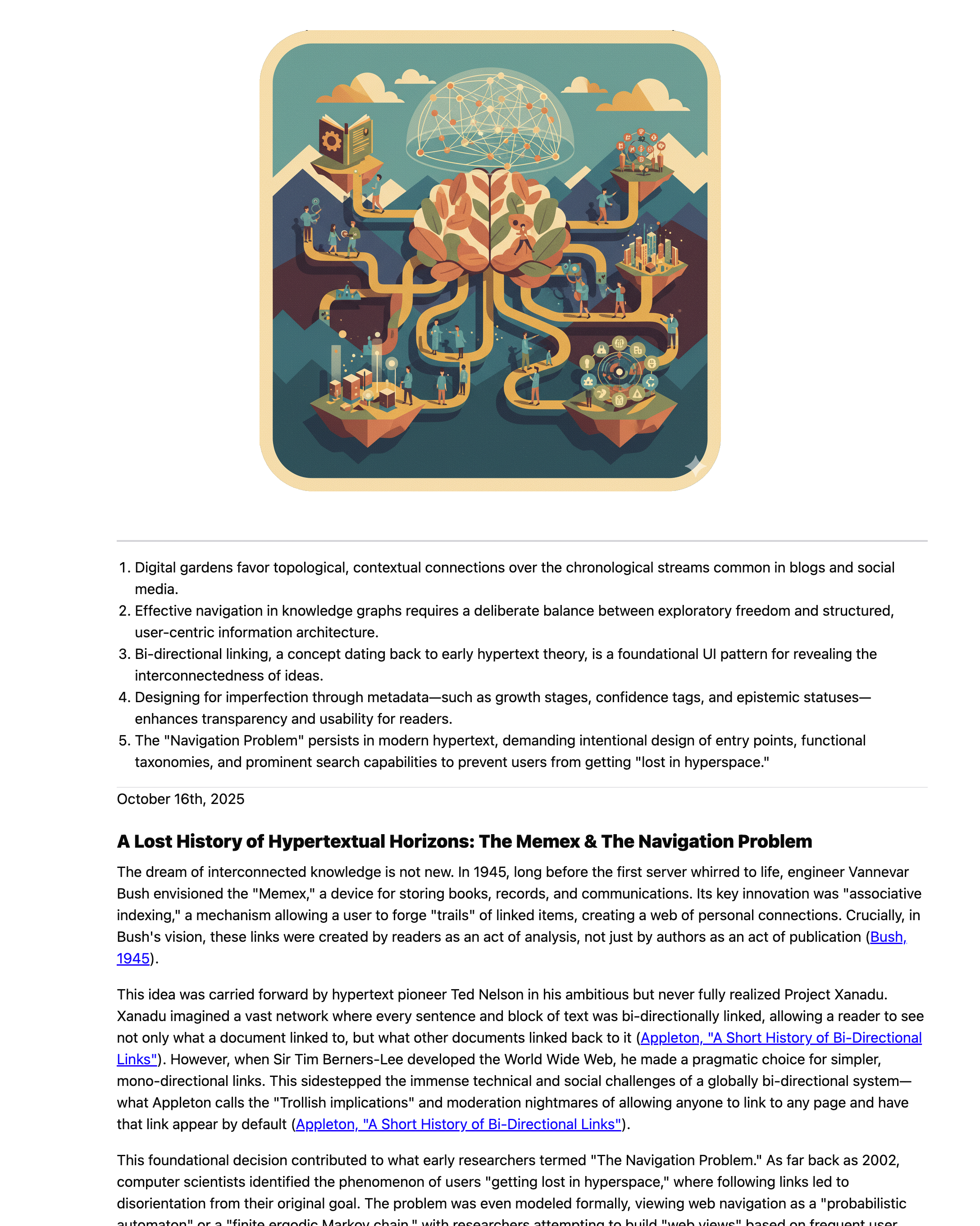 A screenshot of a report on the "memex"